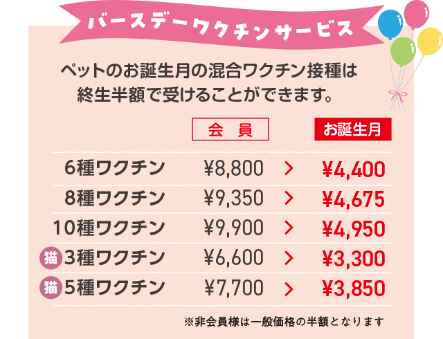 バースデーワクチンサービス